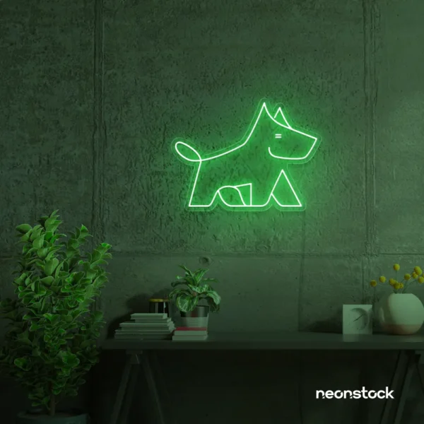 West Terrier neon sign in green for dog lovers or pet-themed decor