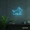 West Terrier neon sign in ice blue for dog lovers or pet-themed decor