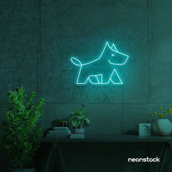West Terrier neon sign in mint green for dog lovers or pet-themed decor