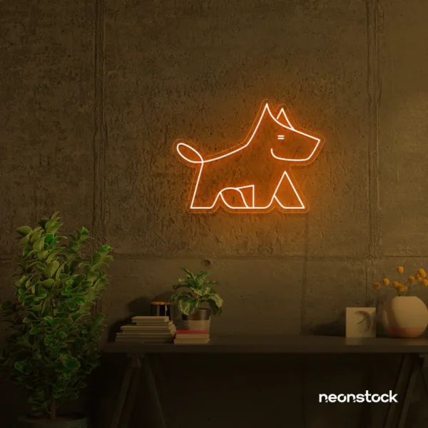 West Terrier neon sign in orange for dog lovers or pet-themed decor