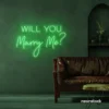 Will You Marry Me neon sign in baby pink for proposals and weddings