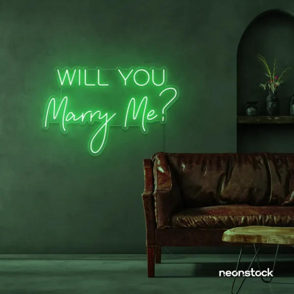 Will You Marry Me neon sign in baby pink for proposals and weddings