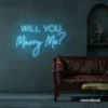 Will You Marry Me neon sign in baby pink for proposals and weddings