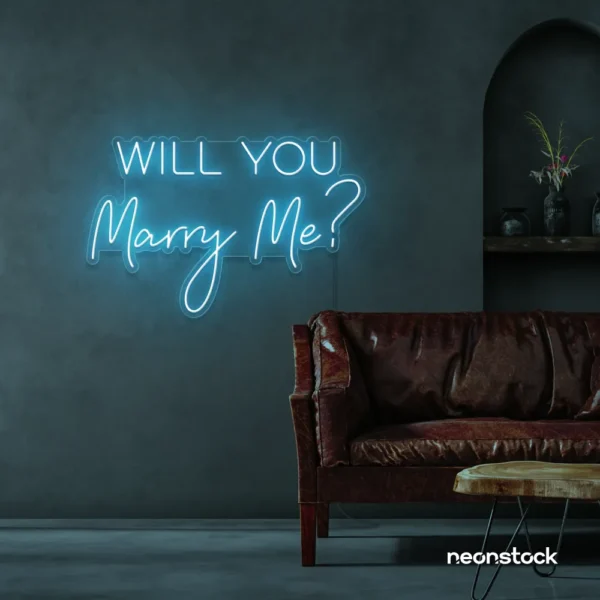 Will You Marry Me neon sign in baby pink for proposals and weddings
