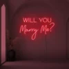 Will You Marry Me neon sign in red for proposal and engagement party decor